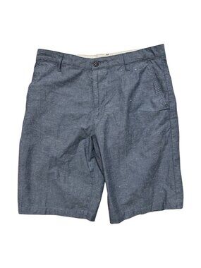Dockers Men’s Blue Chambray Shorts W31 Cotton Flat Front Casual